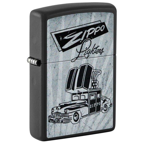 Car Design Black Matte Pocket Lighter, Zippo, Mfr#: 48572